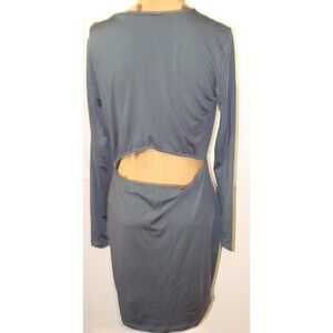 New Womens NWT Vero Moda $80 Open Back Dress Ombre Blue Gray Dark L Long Sleeves